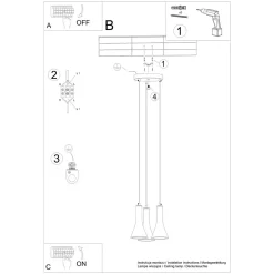Lampa wisząca REA 3P beton