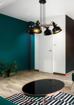 Lampa wisząca Reno czarny 4x40W E27  klosz czarny