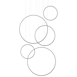 Lampa wisząca RIO 5 55/55/78/110/110  czarna LED 4000K