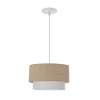Lampa wisząca Ritana biały 1x60 E27  abażur beżowy+biały