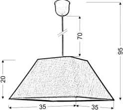 Lampa wisząca Robin 35 1x60W E27 żółty   promo (abażur 77-01771+linka 85-89369)
