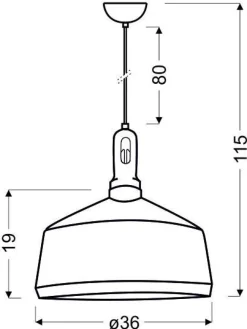 Lampa wisząca Robinson 36 1x60W E27  biały / wnętrze żółte