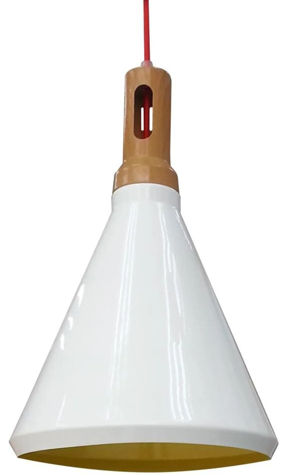 Lampa wisząca Robinson 26 1x60W E27 biały / wnętrze żółte