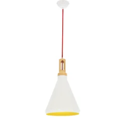 Lampa wisząca Robinson 26 1x60W E27  biały / wnętrze żółte