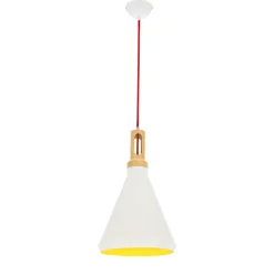 Lampa wisząca Robinson 26 1x60W E27 biały / wnętrze żółte