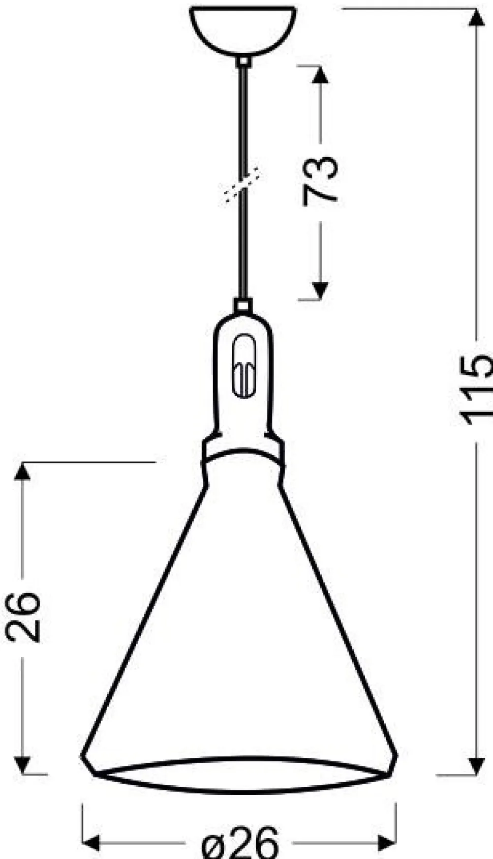 Lampa wisząca Robinson 26 1x60W E27 biały / wnętrze żółte