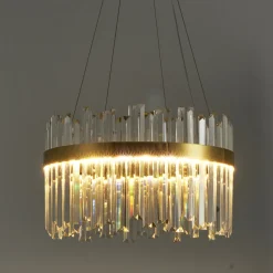 Lampa wisząca ROYAL LED kryształowa  złota 50 cm