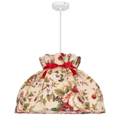 Lampa wisząca ROZANO biały 1x40W E27  abażur kwiatowy
