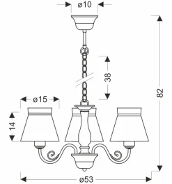 Lampa wisząca ROZANO biały 1x40W E27  abażur kwiatowy