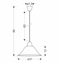 Lampa wisząca Rubi patynowy 1x60W E27  klosz biały alabastrowy