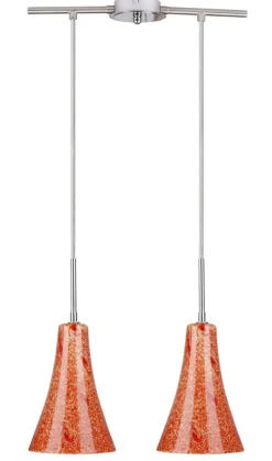 Lampa wisząca Rufi 2x40 w E14  chrom/satyna nikiel