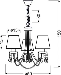 Lampa wisząca Ruti 3x40W E14 beżowy