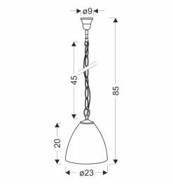 Lampa wisząca Scordia chromowy 1x60W E27 klosz biały+srebrny