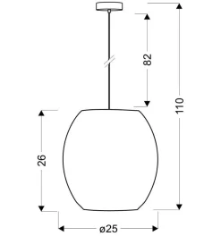 Lampa wisząca SeLMa 25 1x40W E27 biały  + linka 85-10523