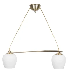 Lampa wisząca Serano patynowy 2x60W E27  klosz biały