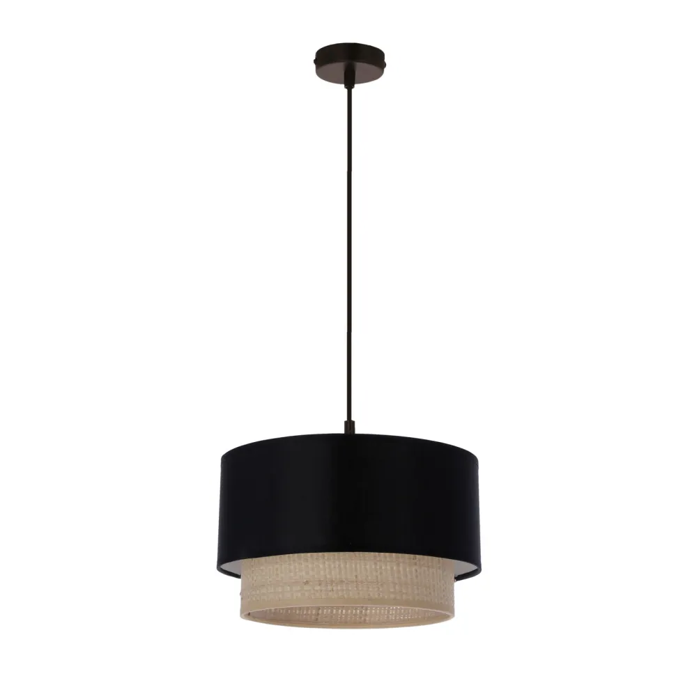 Lampa wisząca Sferia czarny 1x60W E27 abażur czarny+beżowy