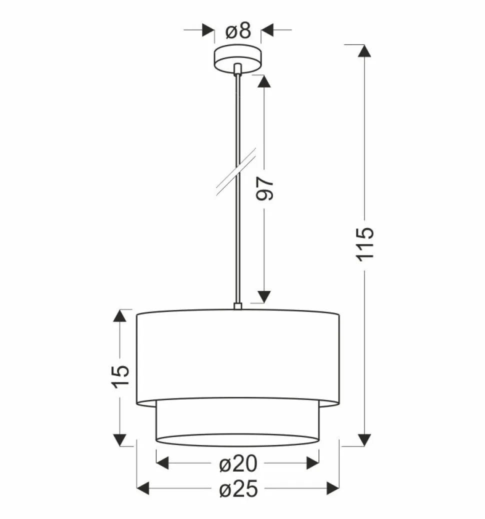 Lampa wisząca Sferia czarny 1x60W E27 abażur czarny+beżowy