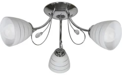 Lampa wisząca Simpli 3*40W E27 chrom z kryształkiem+klosz z paskiem