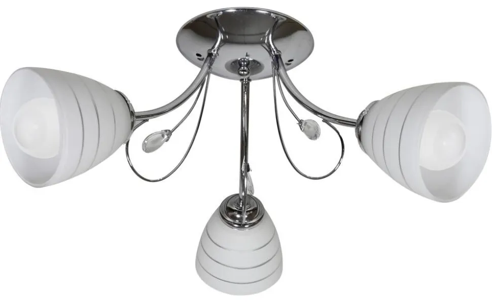 Lampa wisząca Simpli 3*40W E27 chrom z kryształkiem+klosz z paskiem