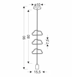 Lampa wisząca Single ccc 1x20W E27 iq  kids biały+niebieski+różowy