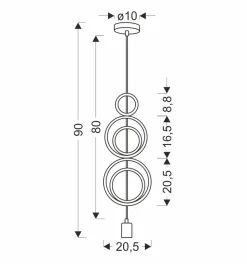 Lampa wisząca Single h5 1x20W E27 iq  kids mix kolor