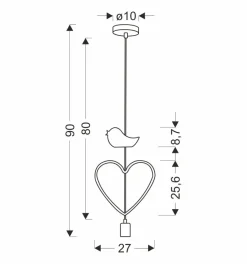 Lampa wisząca Single hb 1x20W E27 iq  kids różowy