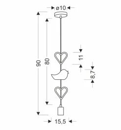 Lampa wisząca Single hbh 1x20W E27 iq  kids różowy