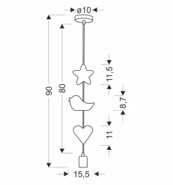 Lampa wisząca Single hbs 1x20W E27 iq  kids różowy
