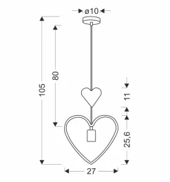 Lampa wisząca Single hh 1x20W E27 iq  kids różowy