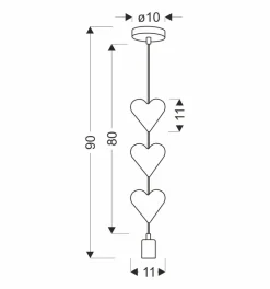 Lampa wisząca Single hhh 1x20W E27 iq  kids różowy+biały