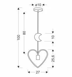 Lampa wisząca Single hm 1x20W E27 iq  kids różowy+biały