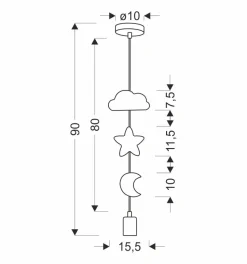 Lampa wisząca Single msc 1x20W E27 iq  kids mix kolor