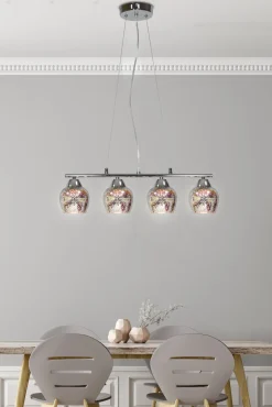 Lampa wisząca Sirius 4x60W E27 chrom 3d