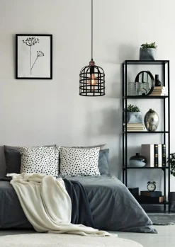 Lampa wisząca Soleto miedziany 1x40W E27  klosz czarny