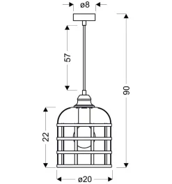 Lampa wisząca Soleto miedziany 1x40W E27  klosz czarny