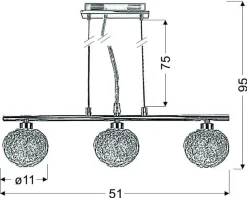 Lampa wisząca Sphere 3x40W G9 chrom