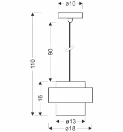 Lampa wisząca Spiega czarny+mosiężny  1x60W E27 klosz dymiony