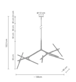 Lampa wisząca STICKS-10 złota