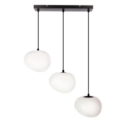 Lampa wisząca STONES czarny 20cm 3x40W  E27 klosz biały