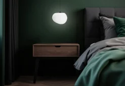 Lampa wisząca STONES czarny 25cm 1x40W  E27 klosz biały