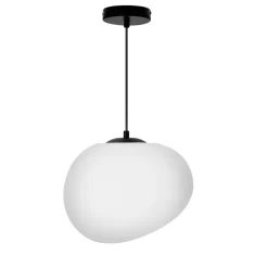 Lampa wisząca STONES czarny 30cm 1x40W  E27 klosz biały
