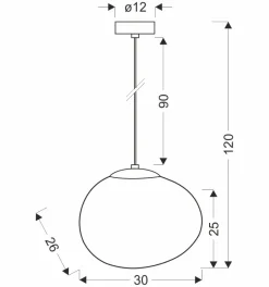 Lampa wisząca STONES czarny 30cm 1x40W  E27 klosz biały
