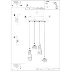 Lampa wisząca SUBA 4L czarna