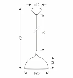Lampa wisząca Sugar 1x60W E27 25cm linka  chromowy/srebrny