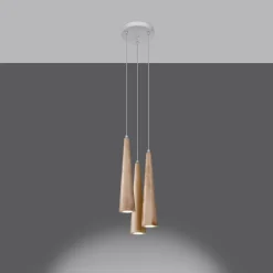 Lampa wisząca SULA 3P naturalne drewno