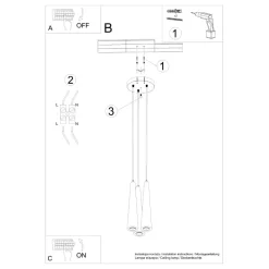 Lampa wisząca SULA 3P naturalne drewno