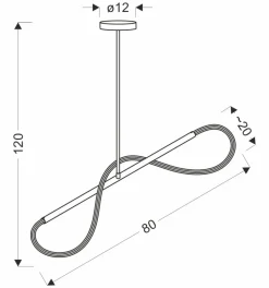 Lampa wisząca SUPREME lampa wiszaca 80cm  złoty 18W LED 3000K biały