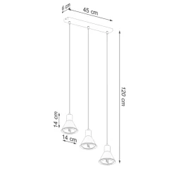 Lampa wisząca TAZILA 3 biała [ES111]
