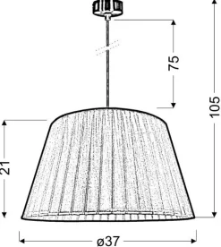 Lampa wisząca Tiziano 37 1x60W E27  fioletowy