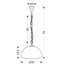 Lampa wisząca Trezza mosiądz 1x60W E27  klosz ecru